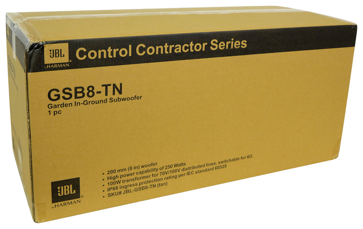 JBL GSB8-TN 8" Landscape In-Ground Garden 70v Commercial Subwoofer Outdoor Sub