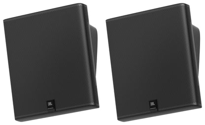 2) JBL SLP12/T-BK Sleek Low-Profile On Wall Mount 3" 70v Commercial Speakers+Amp