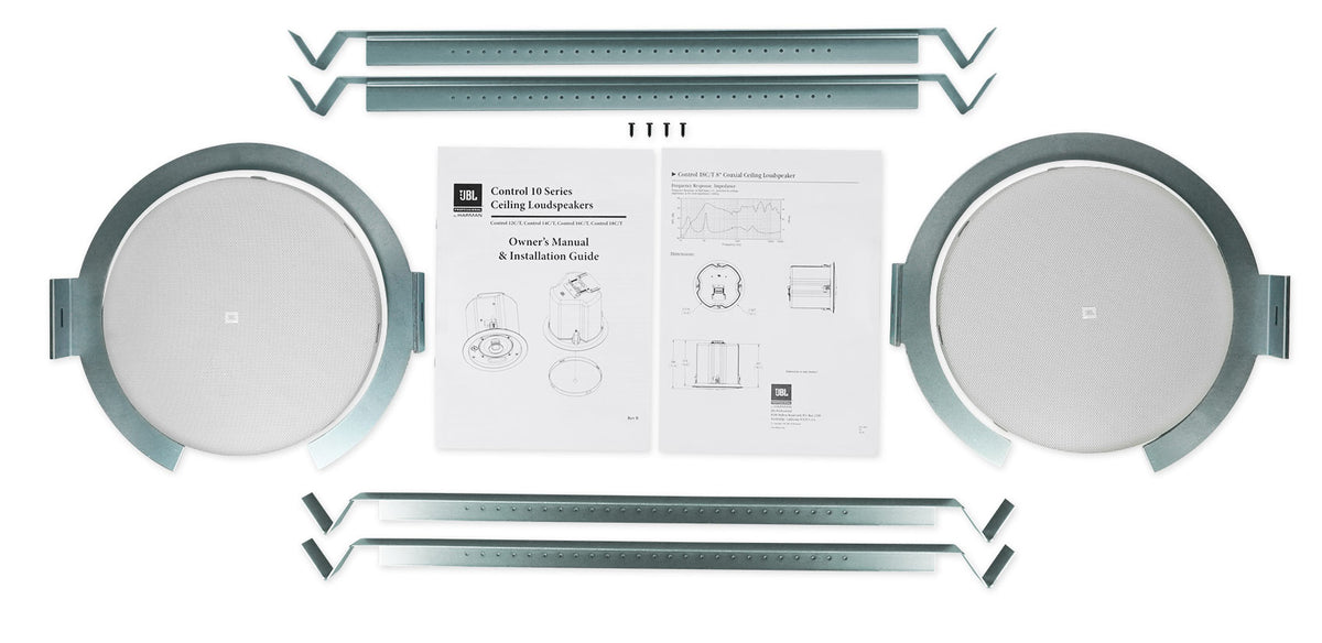 Pair JBL CONTROL 18C/T 8" 60w 70v In-Ceiling Speakers For Restaurant/Bar/Cafe