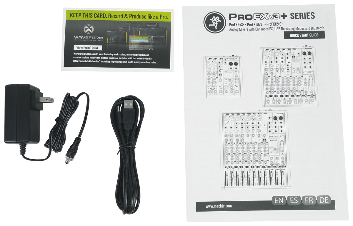 ProFX10v3+ Mixer with Two 20' XLR Cables