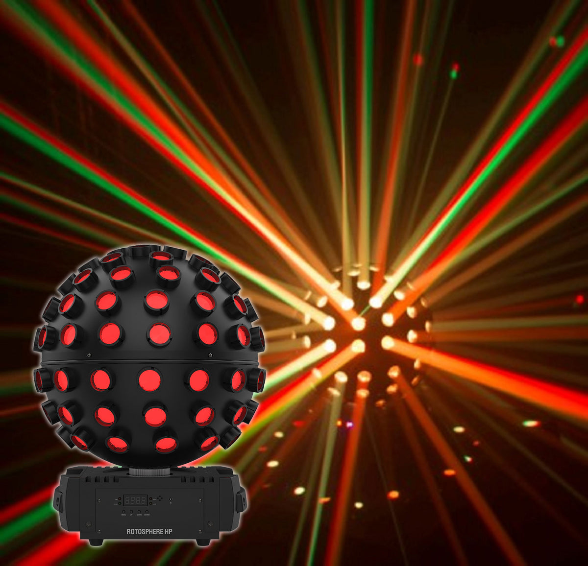 Chauvet DJ Rotosphere HP RGBW + CMYO LED DMX Rotating Mirror Ball Simulator