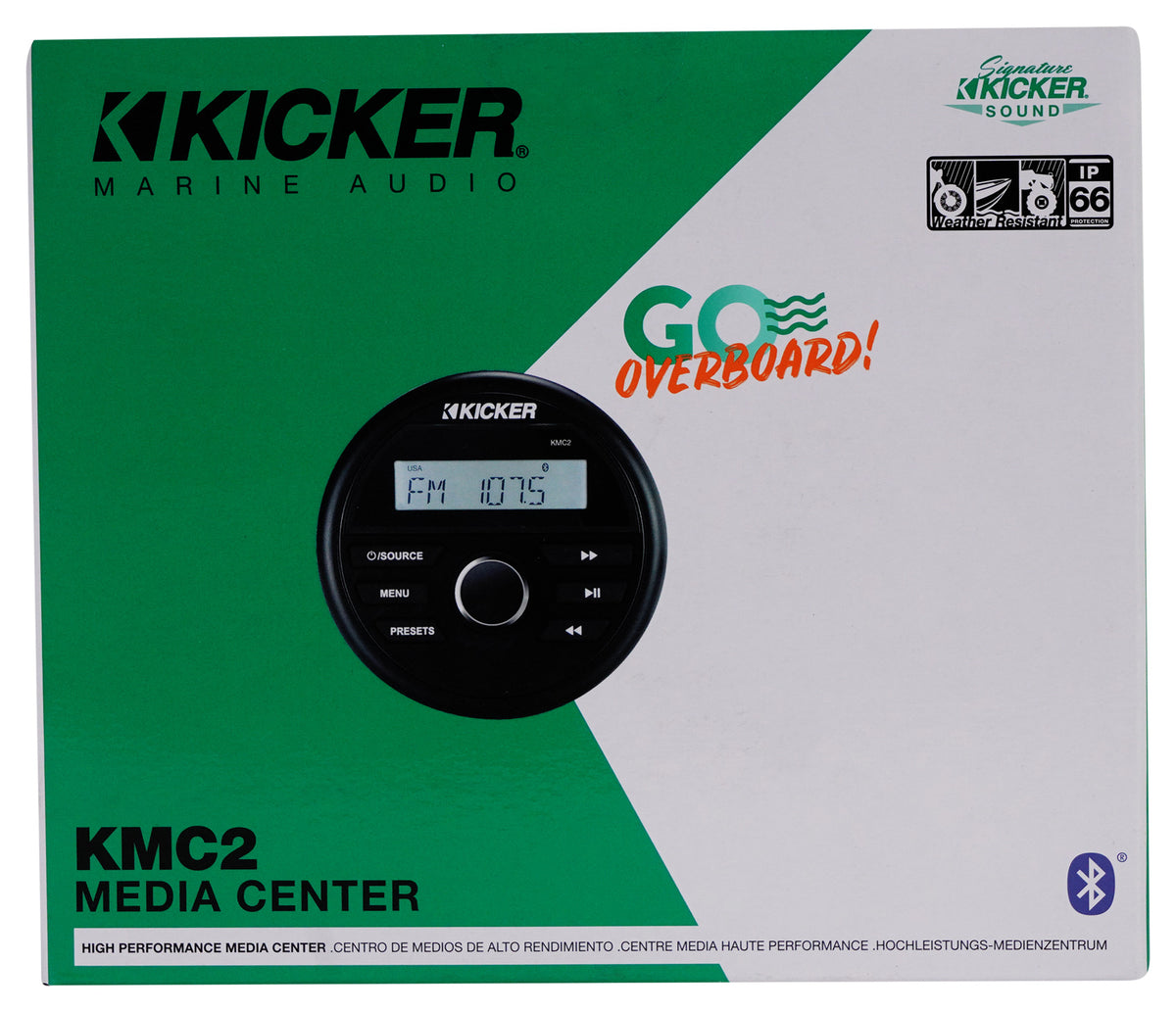 KMC2 Marine Bluetooth Receiver+(2) White MB Quart 6.5" Speakers