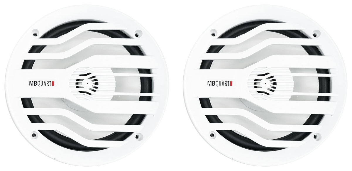 KMC2 Marine Bluetooth Receiver+(2) White MB Quart 6.5" Speakers