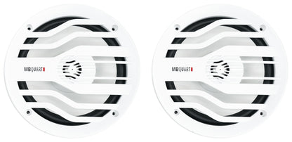 KMC2 Marine Bluetooth Receiver+(2) White MB Quart 6.5" Speakers