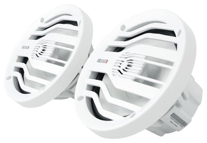 KMC5 Marine 3" Receiver Weather-Band Tuner+(4) White MB Quart 6.5" Speakers