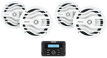 KMC3 Marine Bluetooth Receiver+(4) White MB Quart 6.5" Speakers