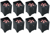 (8) Freedom Par T6 Wireless Rechargeable RGB Par Wash Up-Lights