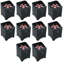 (10) Freedom Par T6 Wireless Rechargeable RGB LED DMX Wash Up-lights
