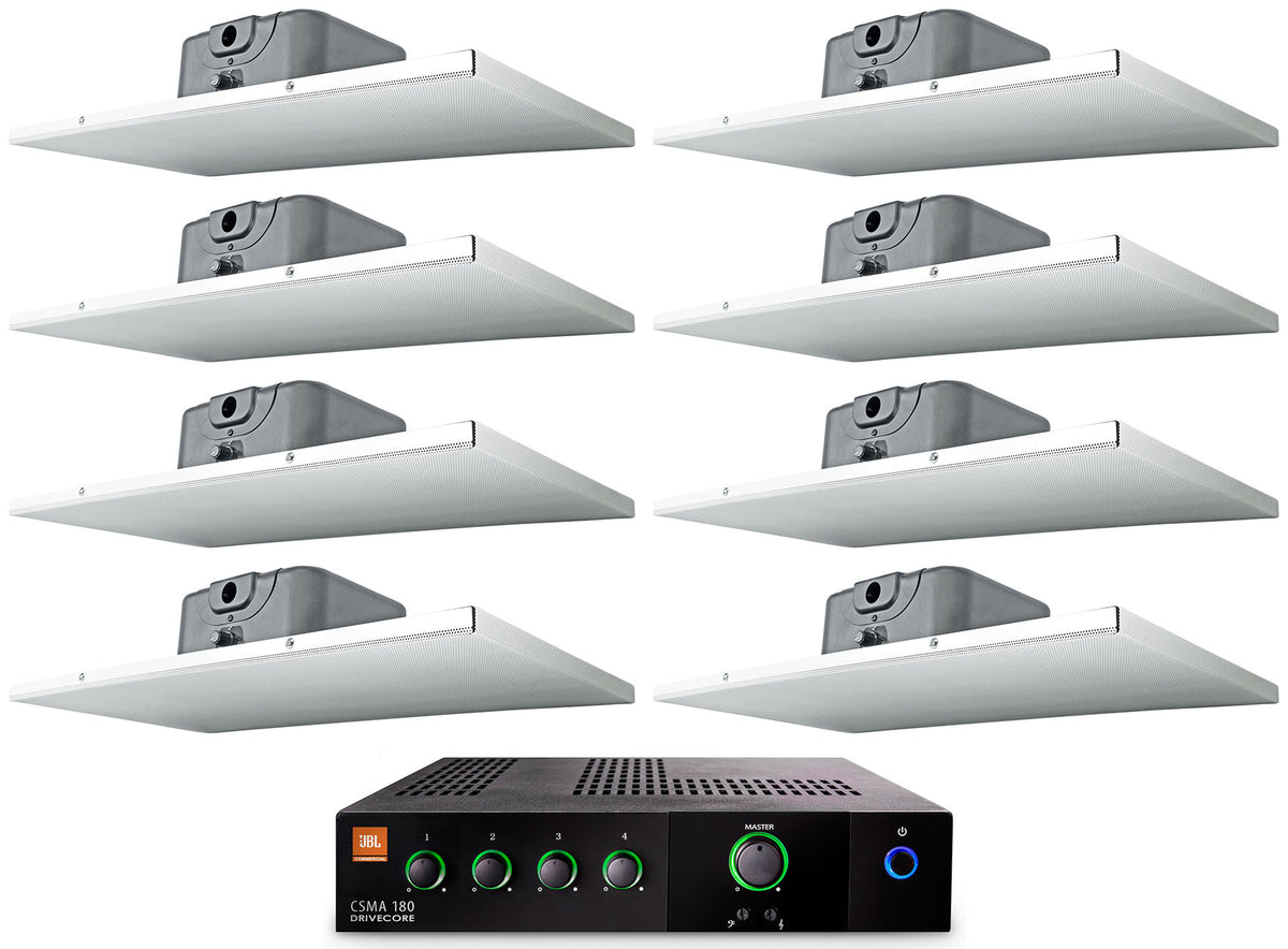 JBL CSMA 180 Commercial 70v Amplifier+(8) 2' X 1' Drop Ceiling Tile Speakers