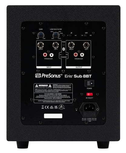 Presonus Eris Sub 8BT Compact 8" Powered Active Studio Subwoofer Sub w/Bluetooth