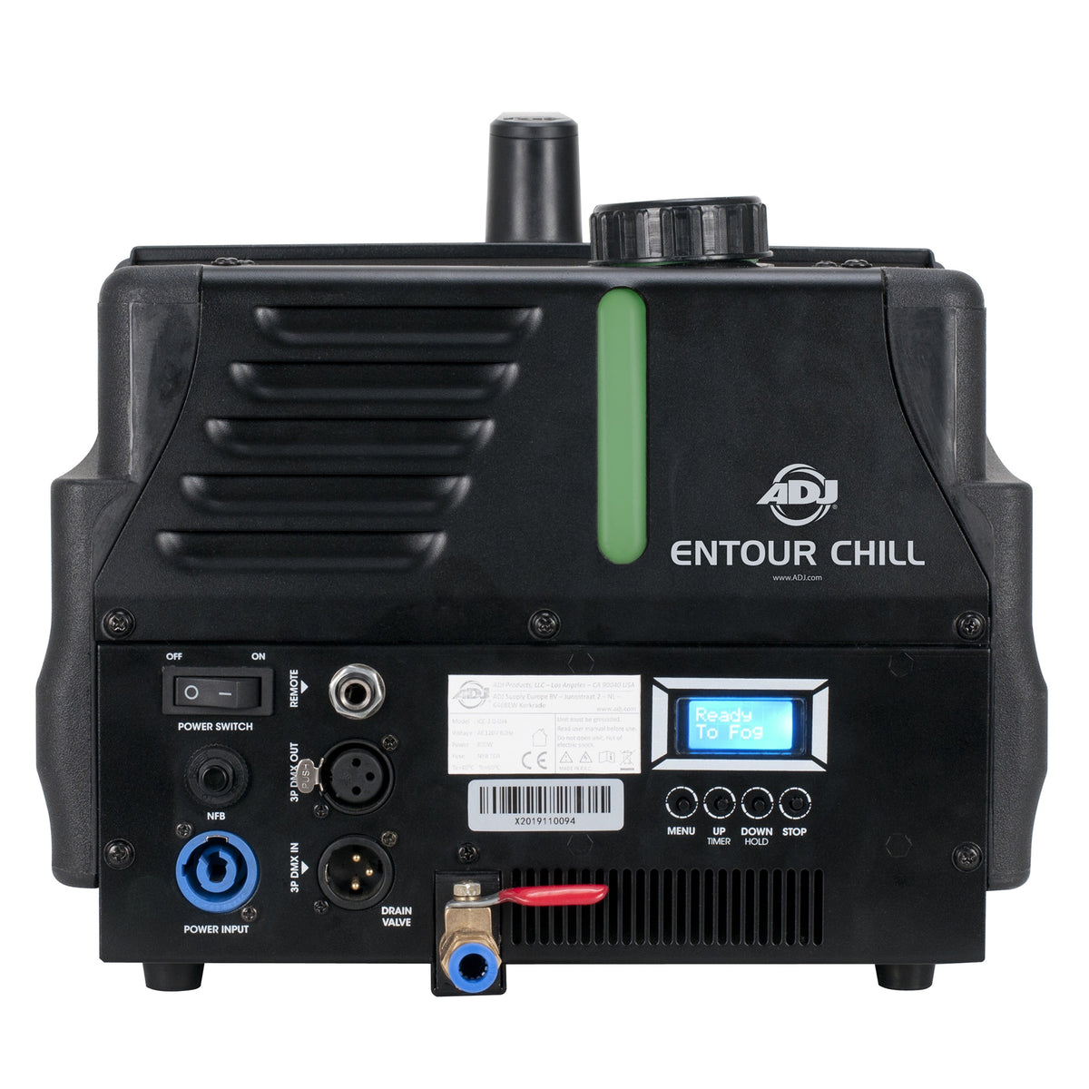 American DJ ENTOUR CHILL 800w DMX Low Lying Fog Machine Water Base Fogger+Remote