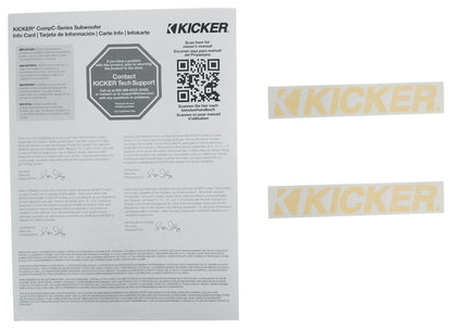 Kicker 50CWCS124 CompC 12" Subwoofer SVC 4 ohm Car Audio Sub CWCS124