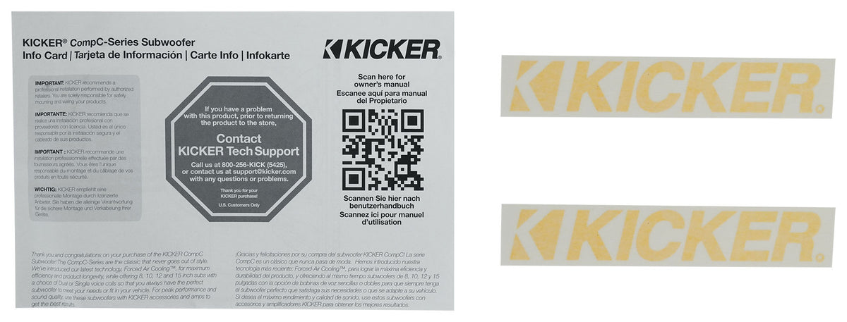 Kicker 50CWCS104 CompC 10" Subwoofer SVC 4 ohm Car Audio Sub CWCS104