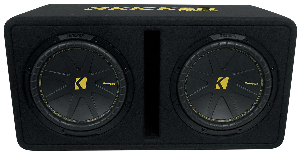 Kicker 50DCWC122 CompC Dual 12" Subwoofers in Vented Sub Box Enclosure DCWC122