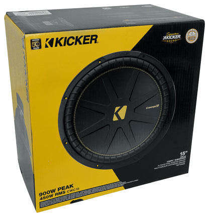 Kicker 50CWCD154 CompC 15" Subwoofer DVC 4 ohm Car Stereo Sub CWCD154