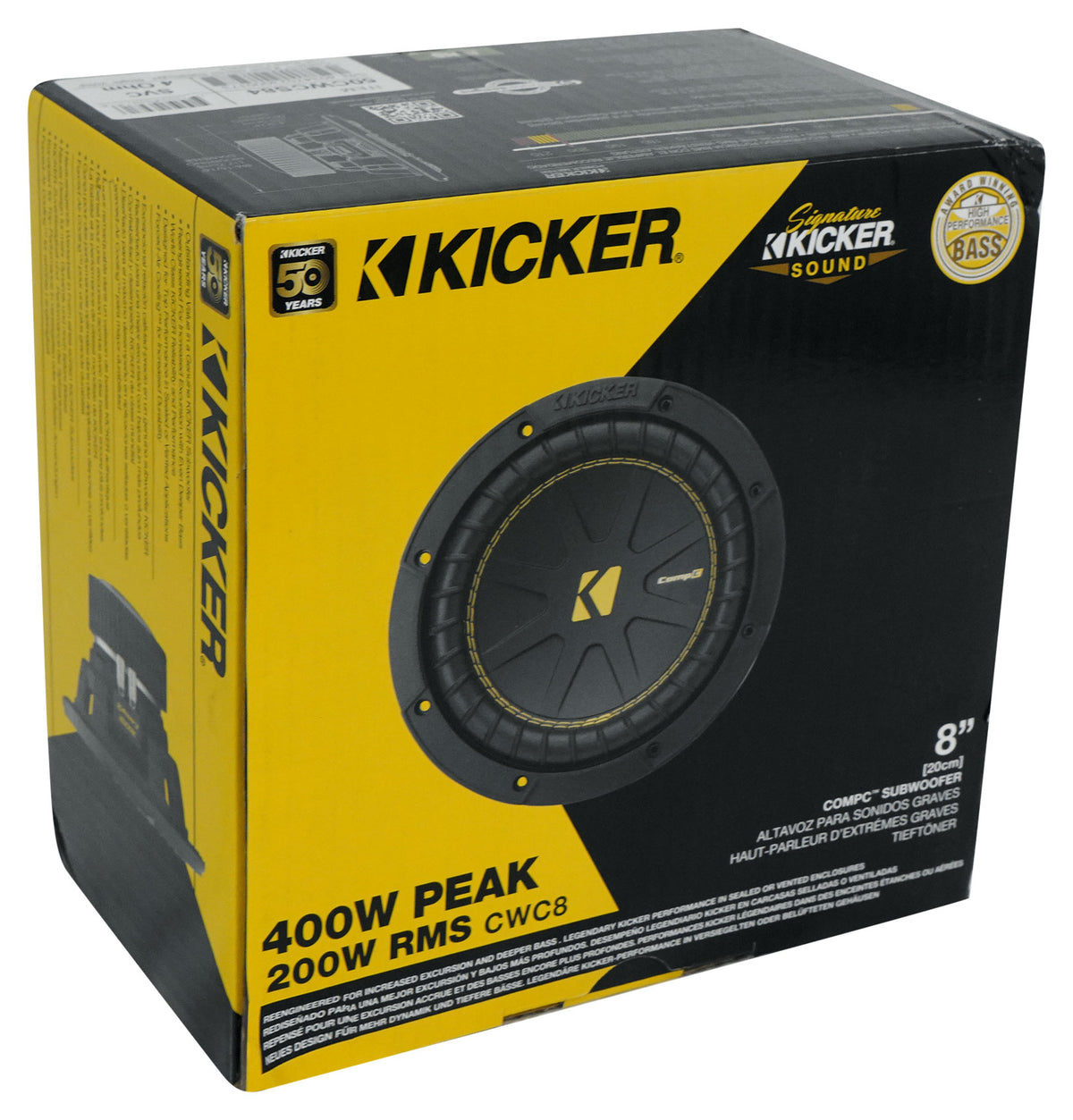 Kicker 50CWCS84 CompC 8" Subwoofer SVC 4 ohm Car Audio Sub CWCS84