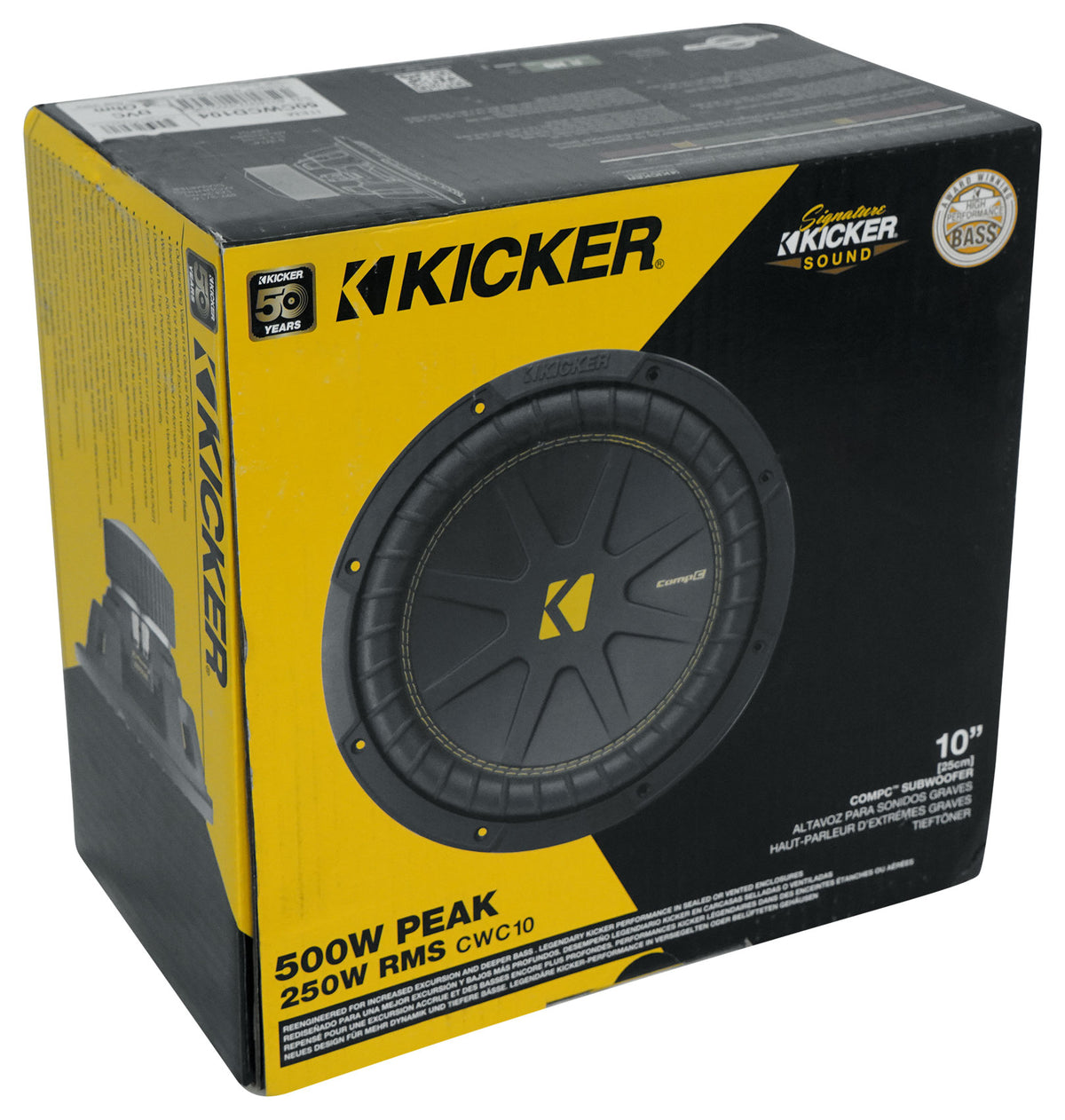 Kicker 50CWCD104 CompC 10" Subwoofer DVC 4 ohm Car Stereo Sub CWCD104