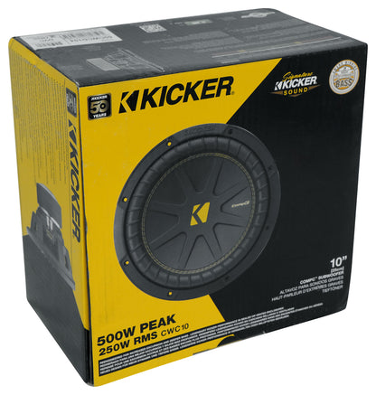 Kicker 50CWCD104 CompC 10" Subwoofer DVC 4 ohm Car Stereo Sub CWCD104