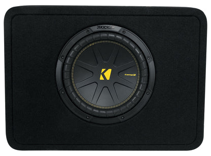 Kicker 50TCWC104 CompC 10" Subwoofer+Slim Shallow Sub Box Enclosure 4ohm TCWC104