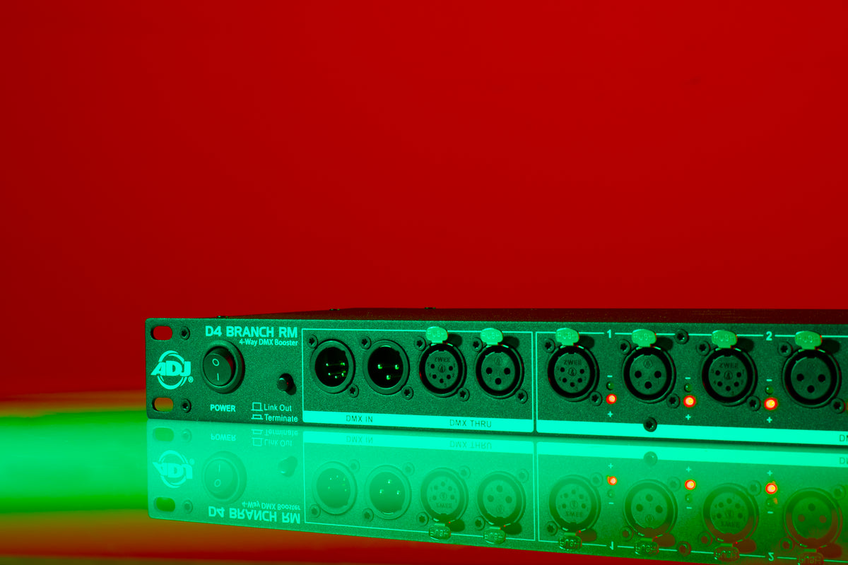 American DJ D4 Branch RM Single Rack 4-Way DMX Distributor/Booster w/XLR IO Jack