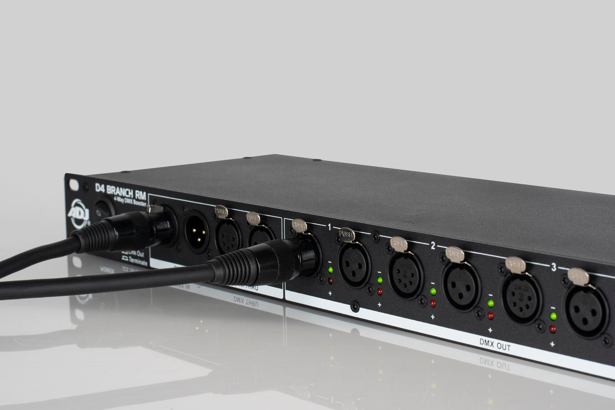American DJ D4 Branch RM Single Rack 4-Way DMX Distributor/Booster w/XLR IO Jack