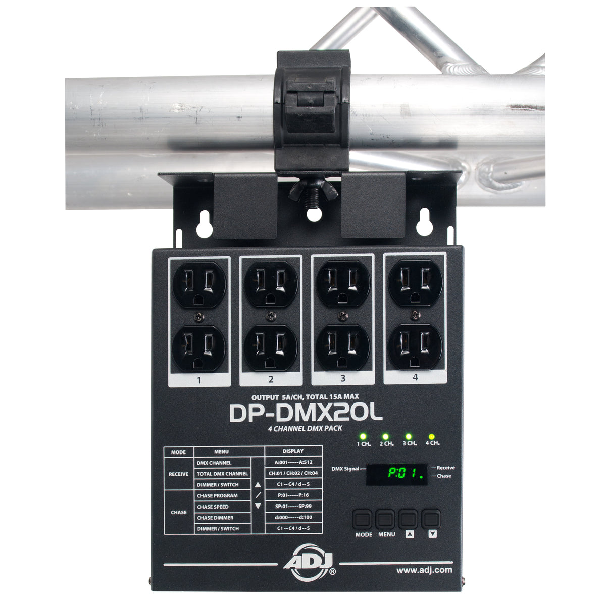 American DJ ADJ DP-DMX20L Portable 4-Channel Universal DMX Dimmer/Switch Pack