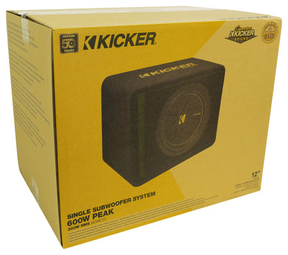 Kicker 50VCWC124 CompC 12" Subwoofer in Vented Sub Box Enclosure 4-Ohm VCWC124
