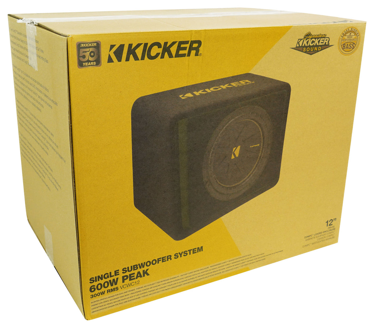 Kicker 50VCWC122 CompC 12" Subwoofer in Vented Sub Box Enclosure 2-Ohm VCWC122