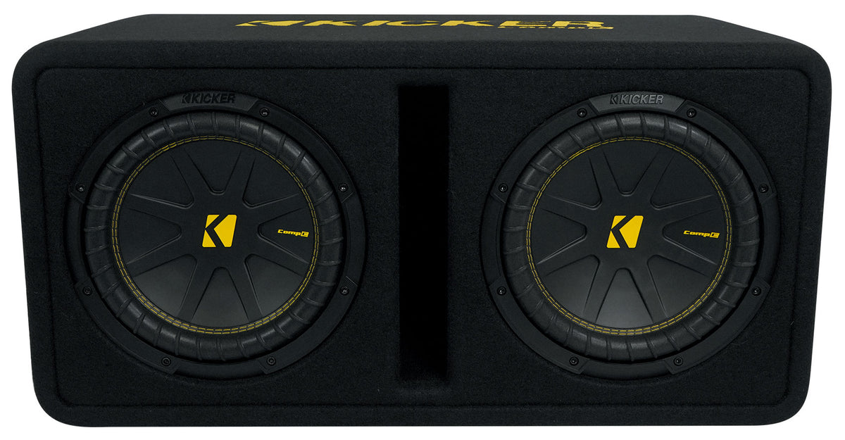 Kicker 50DCWC102 CompC Dual 10" Subwoofers in Vented Sub Box Enclosure DCWC102