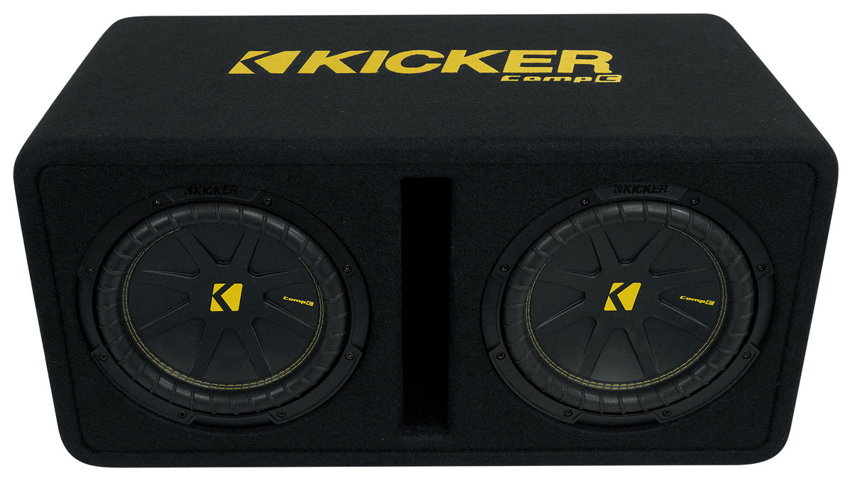 Kicker 50DCWC102 CompC Dual 10" Subwoofers in Vented Sub Box Enclosure DCWC102