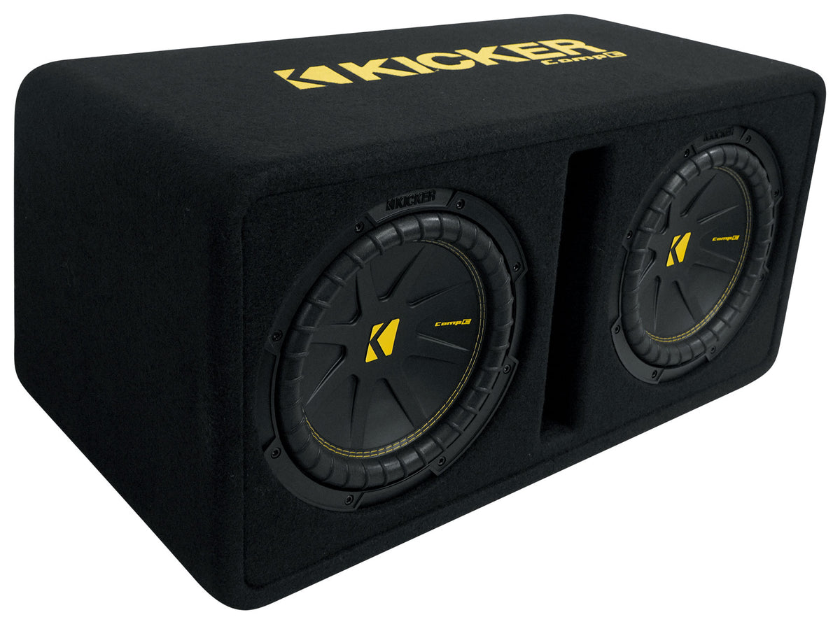 Kicker 50DCWC102 CompC Dual 10" Subwoofers in Vented Sub Box Enclosure DCWC102