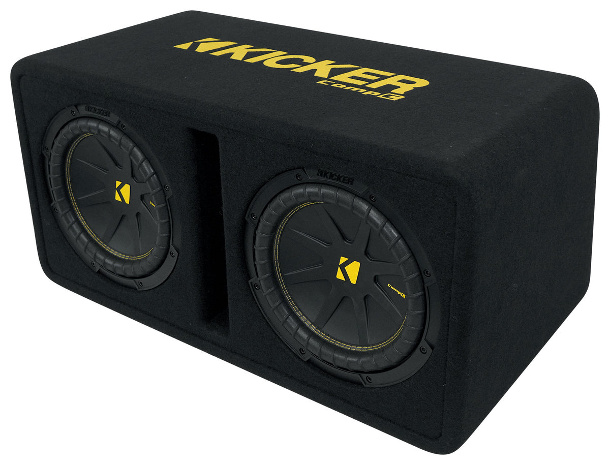 Kicker 50DCWC102 CompC Dual 10" Subwoofers in Vented Sub Box Enclosure DCWC102