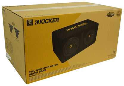 Kicker 50DCWC102 CompC Dual 10" Subwoofers in Vented Sub Box Enclosure DCWC102