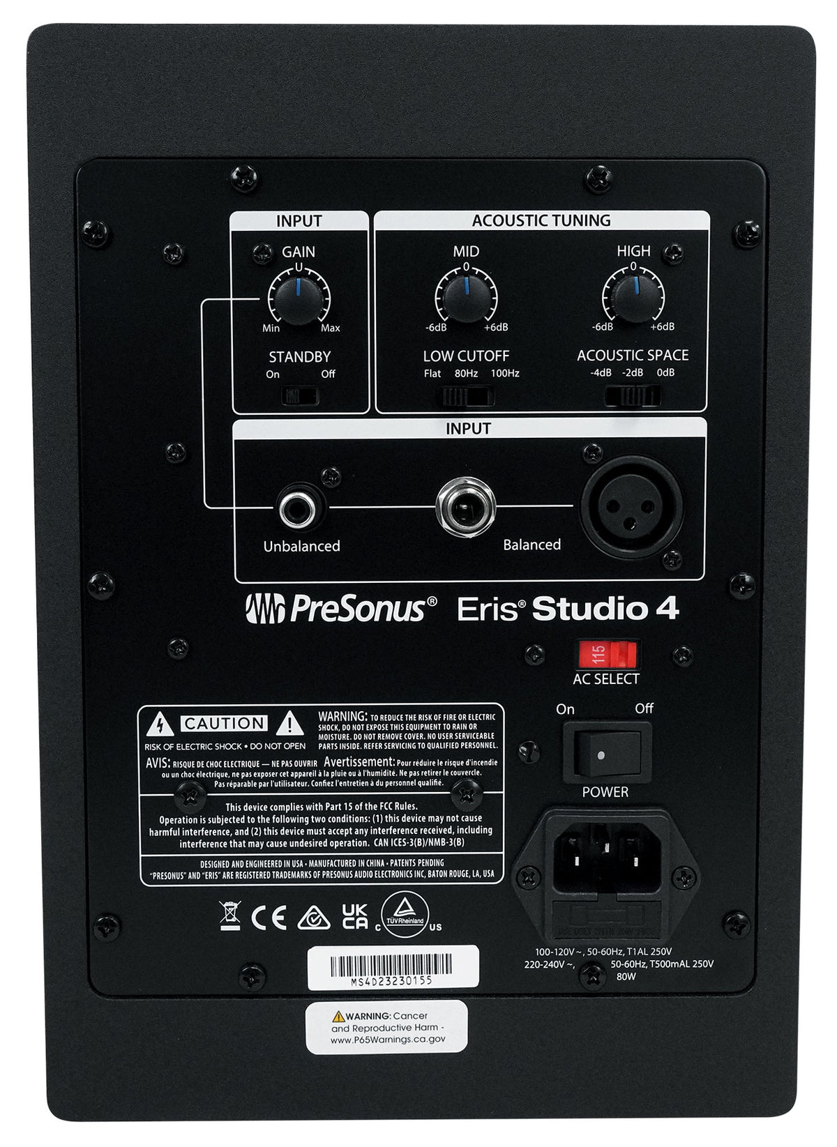 Presonus Eris Studio 4 Powered Active 4.5" Studio Monitor Speaker w/EBM Waveguide