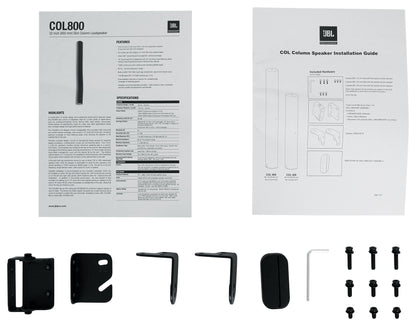 JBL COL800-BK 32" Black 70V Commercial Slim Column Wall Mount Array Speaker