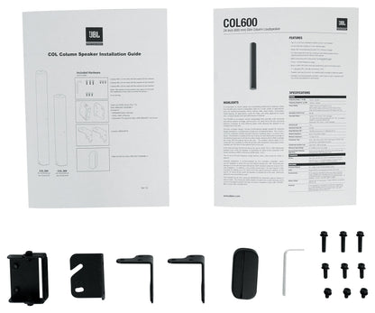 JBL COL600-BK 24" Black 70V Commercial Slim Column Wall Mount Array Speaker