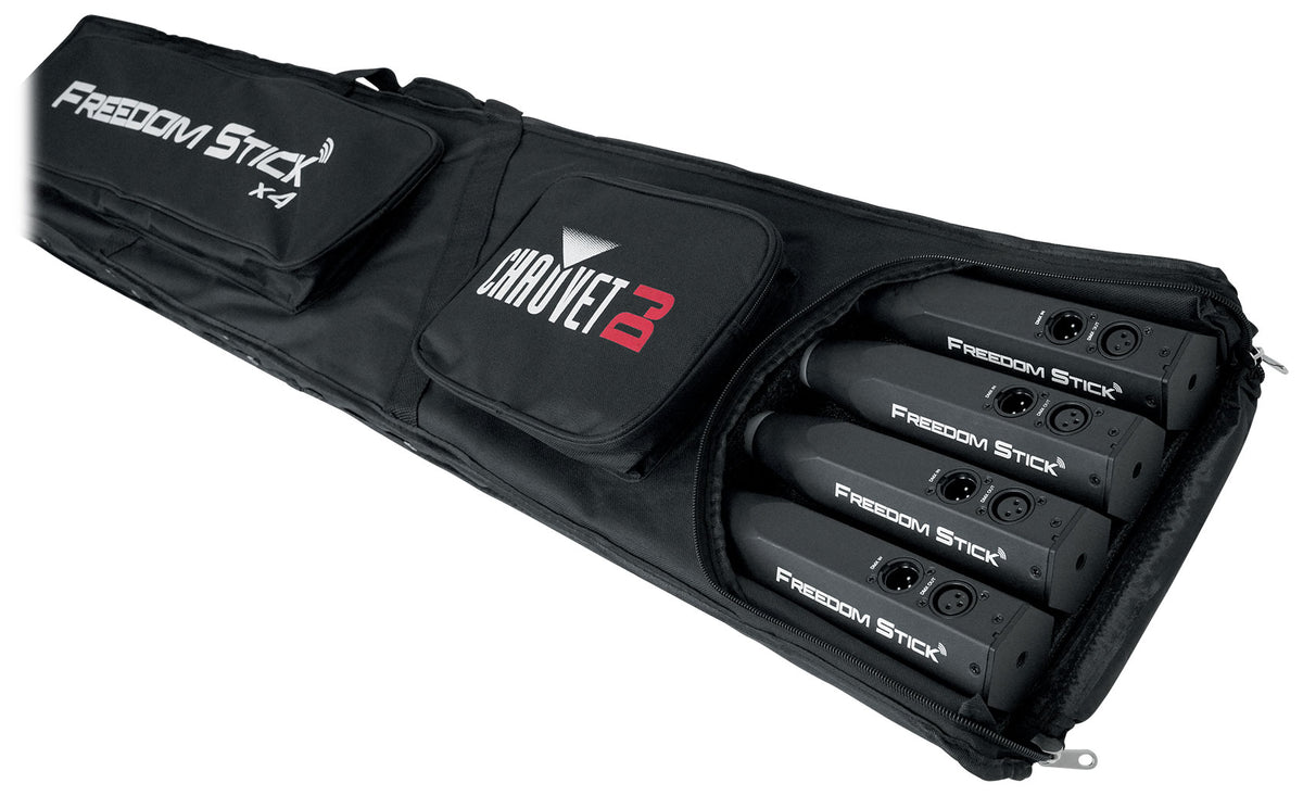 Chauvet DJ Freedom Stick X4 (4) Wireless Battery RF LED DMX Light Sticks+Remote