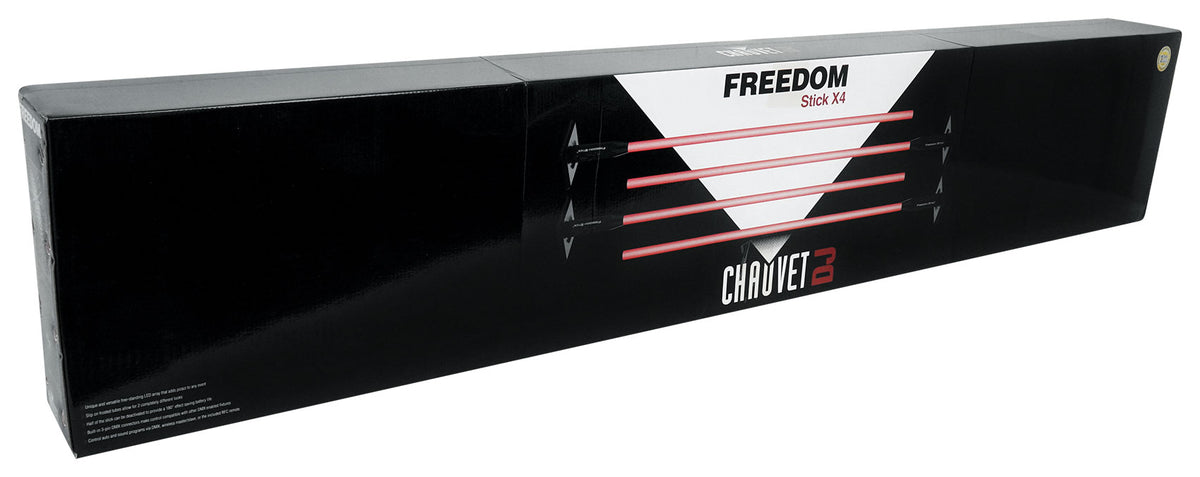 Chauvet DJ Freedom Stick X4 (4) Wireless Battery RF LED DMX Light Sticks+Remote