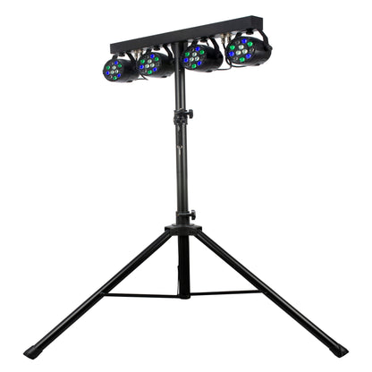 Eliminator Mini Par Bar Lighting System with 4x LED Par Lights+Stand+Remote+Bag