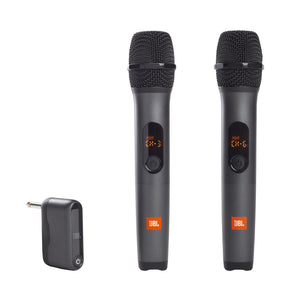 (2) JBL Wireless Microphones w/ Metal Heads/Grilles+Dual-Channel Mic Receiver