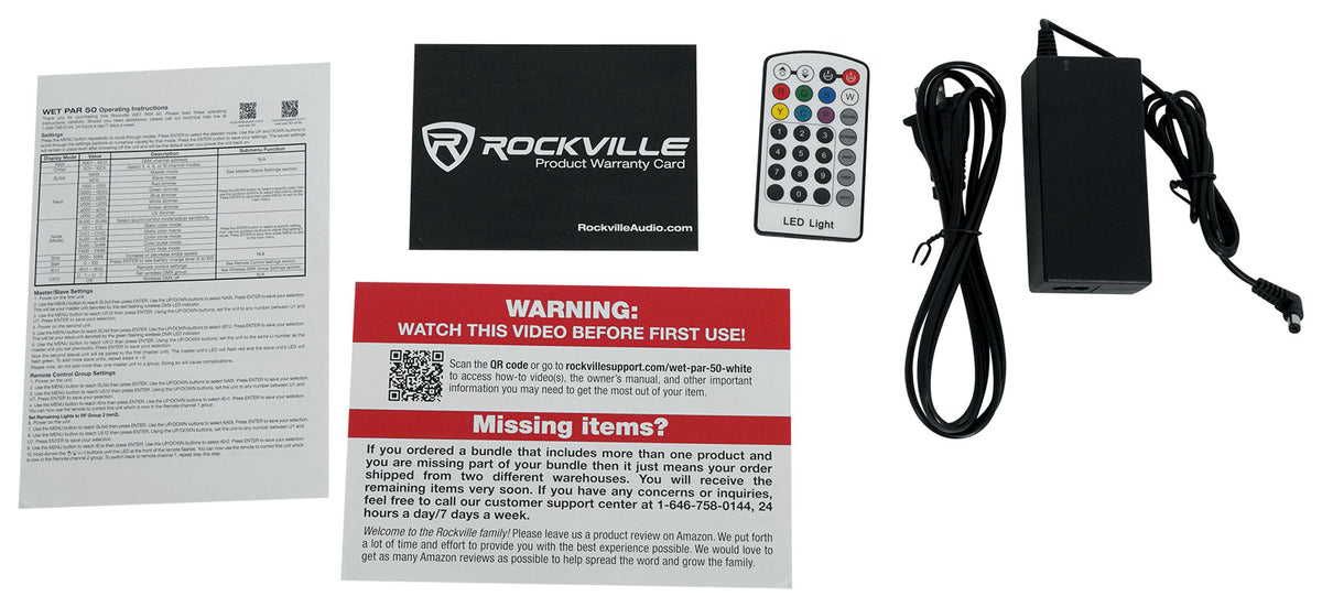 (2) WET PAR 50 Waterproof RF Battery DJ Lights+Wireless DMX Control+Bag
