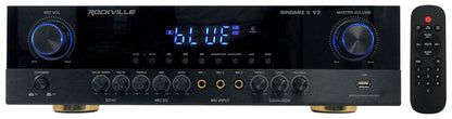 Rockville Mixer Amplifier/Home Stereo Receiver+(2) Dual 15” 3000w 3-Way Speakers