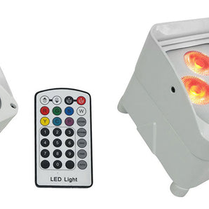 2 Rockville WET PAR 50 White Waterproof Battery DJ Lights+Wireless DMX+RF Remote