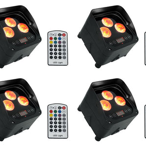 (8) Rockville WET PAR 50 Waterproof Battery LED DJ Lights+Wireless DMX+RF Remote