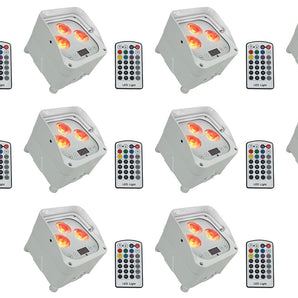 (10) Rockville WET PAR 50 White Waterproof Battery Lights+Wireless DMX+RF Remote