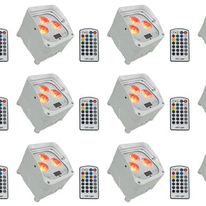 (12) Rockville WET PAR 50 White Waterproof Battery Lights+Wireless DMX+RF Remote