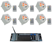 (6) WET PAR 50 White Waterproof RF Battery Lights+Wireless DMX Control