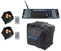 (2) WET PAR 50 Waterproof RF Battery DJ Lights+Wireless DMX Control+Bag