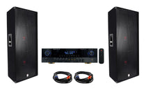 Rockville Mixer Amplifier/Home Stereo Receiver+(2) Dual 15” 3000w 3-Way Speakers