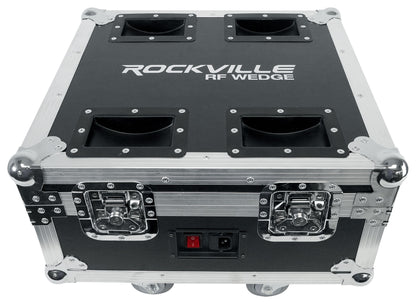 Rockville RF WEDGE PACK WHITE (6) Battery Wireless DJ Wash Lights+RF Remote+Case